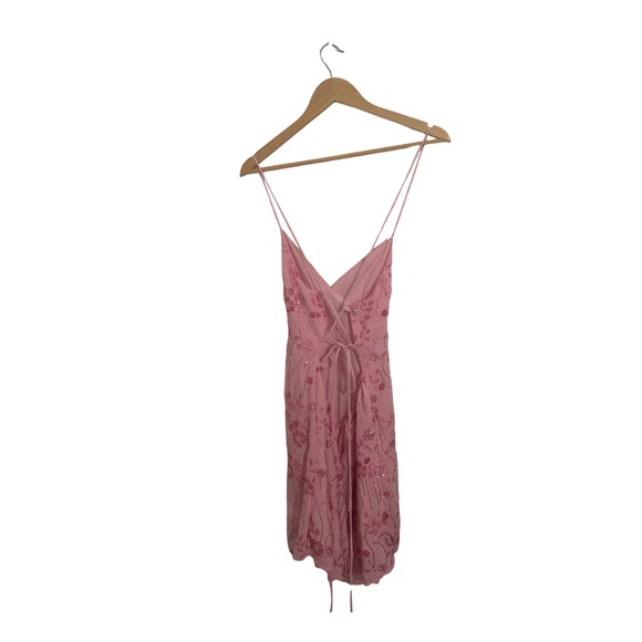 Pink Embellished Spaghetti Strap Dress - Picture 2 of 3